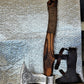 Custom Handmade Viking Gift Forged Carbon steel Axe with Ash Wood handle, Viking axe with sheath Best Birthday Anniversary gift for him;