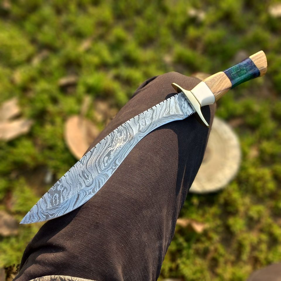 Custom Handmade Damascus Steel Kukri Knife Come With Leather Sheath, Best Gift For Her/Him, Best Gift For Boyfriend, Anniversary Gift. Father Day Gift