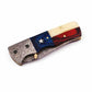 Hand Made Damascus Pocket Knife, Texas Flag Folding Knife, Outdoor Survival Knife With Leather Sheath - Groomsmen Gift, Anniversary Gift