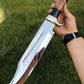 Handmade D2 Steel Mirror High Polish Crocodile🐊 Dundee Camping / Hunting Survival Bowie Knife Comes With Leather Sheath