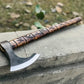 Custom Handmade Viking Gift Forged Carbon steel Axe with Rose Wood handle, Viking axe with sheath Best Birthday Anniversary gift for him