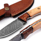 8.5" Handmade Damascus Steel Hunting Knife, Fishing Camping Utility Knife, Groomsmen Gift with personalized handle