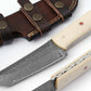 Custom Handmade Damascus Steel Tanto Knife 9.5", Damascus Hunting Knife, Fixed Blade Knife, Gift for Men