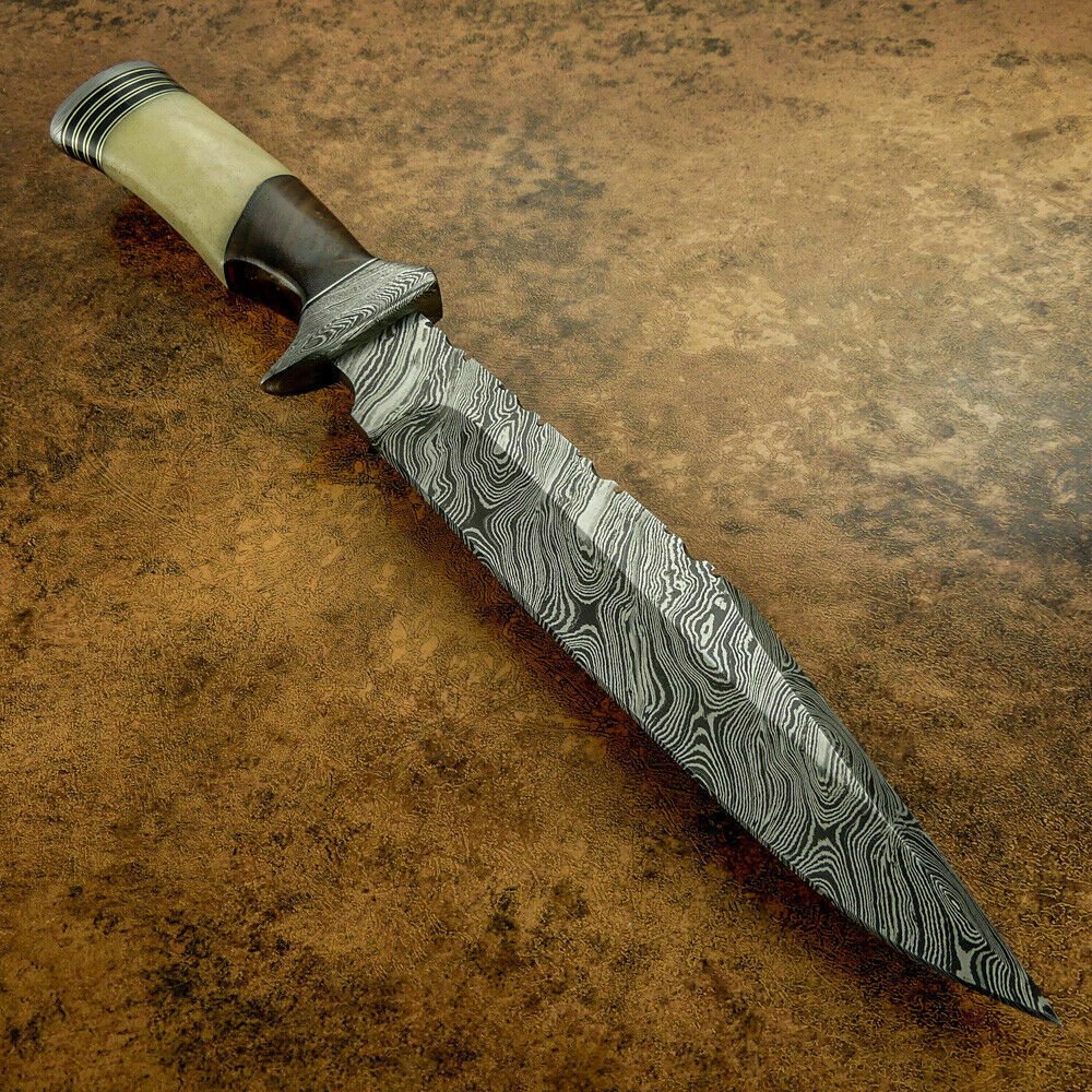 17" Handmade Bowie Knife, Damascus Steel Bowie Knife, Damascus Steel Hunting knife, birthday gift, gift for him, wedding gift, anniversary gift, Thanksgiving gift, valentine Gift