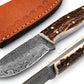 Damascus Steel Hunting Knife, Damascus Fixed Blade Knife, Damascus Stag Knife, Handmade Knives, Viking Knife, Christmas Gift, Father Day Gift, Wedding Gift, Easter Gift, Gift For Him