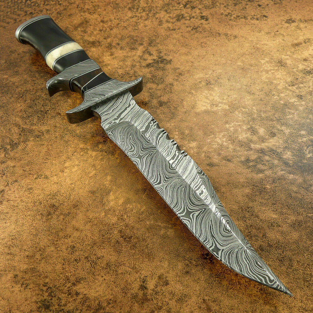 15" Handmade Bowie Knife, Damascus Steel Bowie Knife, Damascus Steel Hunting knife, birthday gift, gift for him, wedding gift, anniversary gift, Thanksgiving gift, valentine Gift