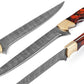 Handmade Damascus Fillet knife Fillet Fishing Knife Kitchen Knife Boning knife Chef knife Fixed blade knife...
