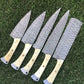 Custom Handmade Chef Knives Set / Kitchen Knives Set / 5Pcs Chef Set / Damascus Blades Chef Knives Set / BBQ Knives Set / Best gift item / Mother Day Gift / Professional Chef For Gift