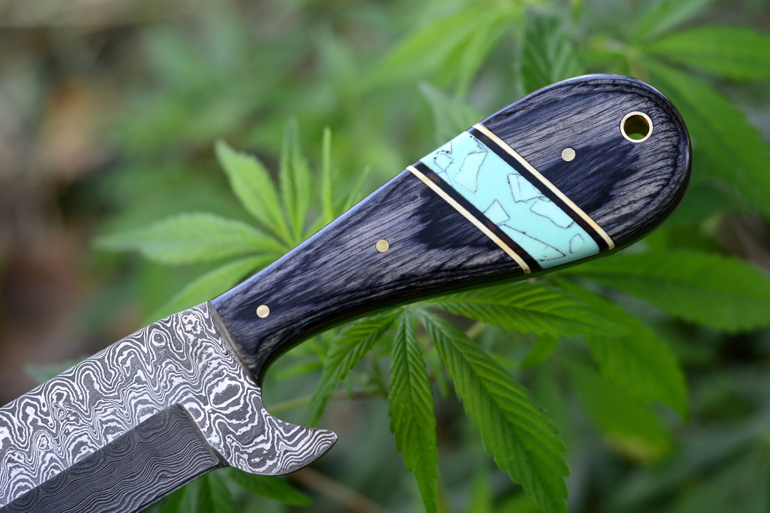 8.5" Inches HAND FORGED Full Tang Damascus Steel Bull Cutter Knife+ Leather sheath