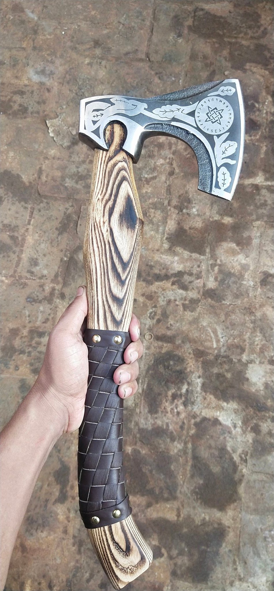 Custom Handmade Viking Gift Forged Carbon steel Axe with Ash Wood handle, Viking axe with sheath Best Birthday Anniversary gift for him;