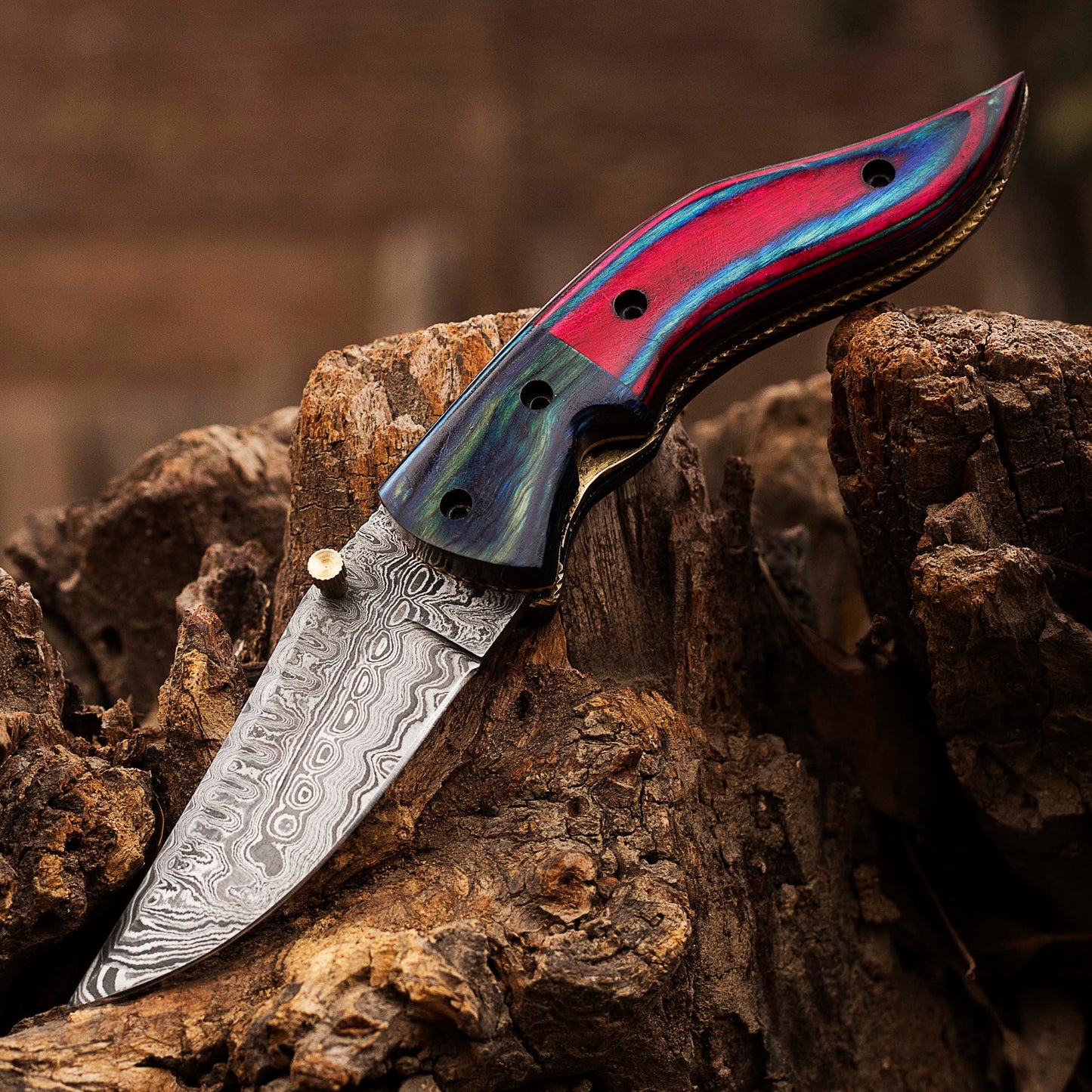 Damascus Steel Folding Knife, Handmade Damascus Pocket Knife, Groomsman Gift, Anniversary Wedding Gift, Birthday Gift, Personalized Gift USA