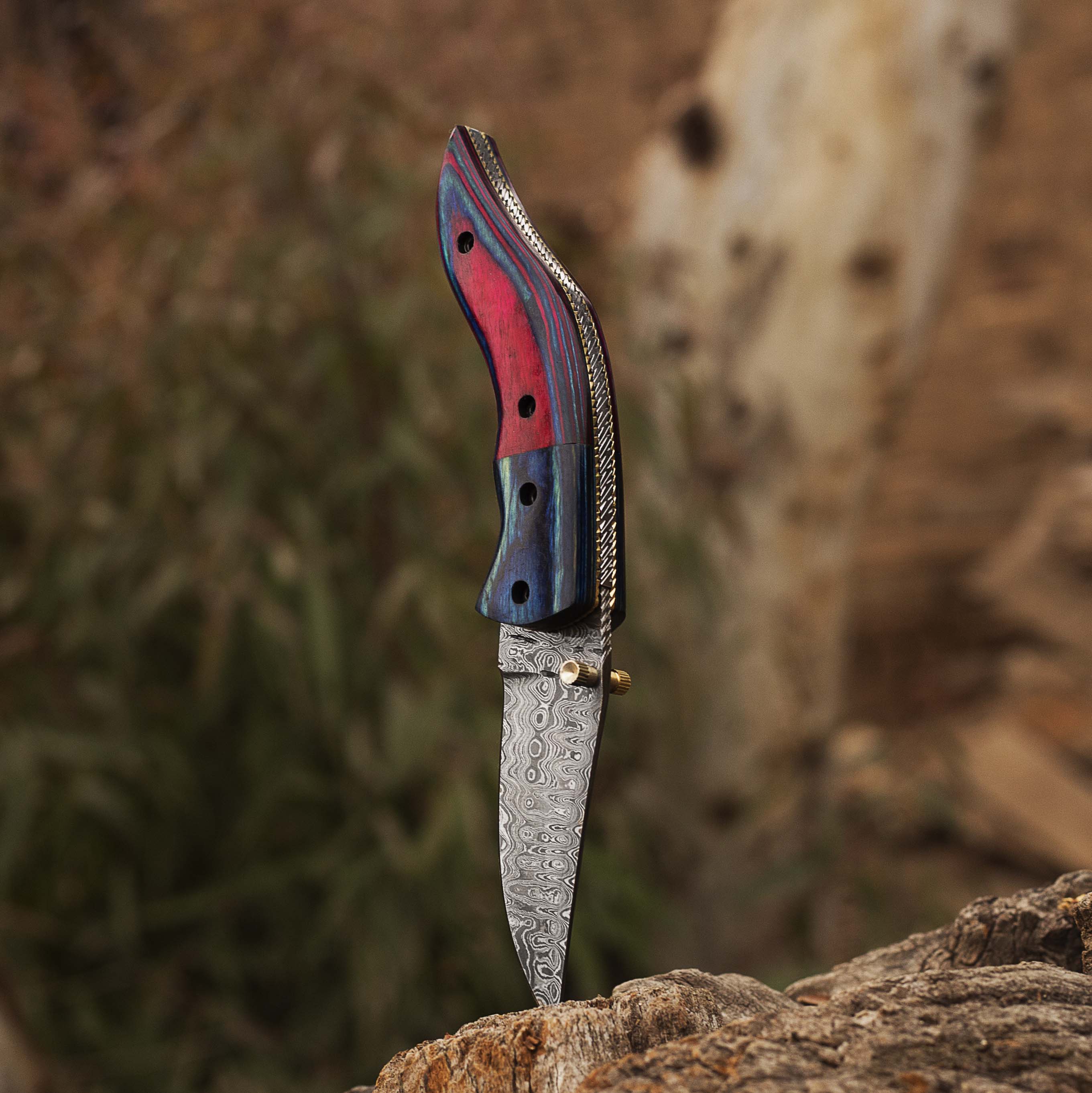 Damascus Steel Folding Knife, Handmade Damascus Pocket Knife, Groomsman Gift, Anniversary Wedding Gift, Birthday Gift, Personalized Gift USA