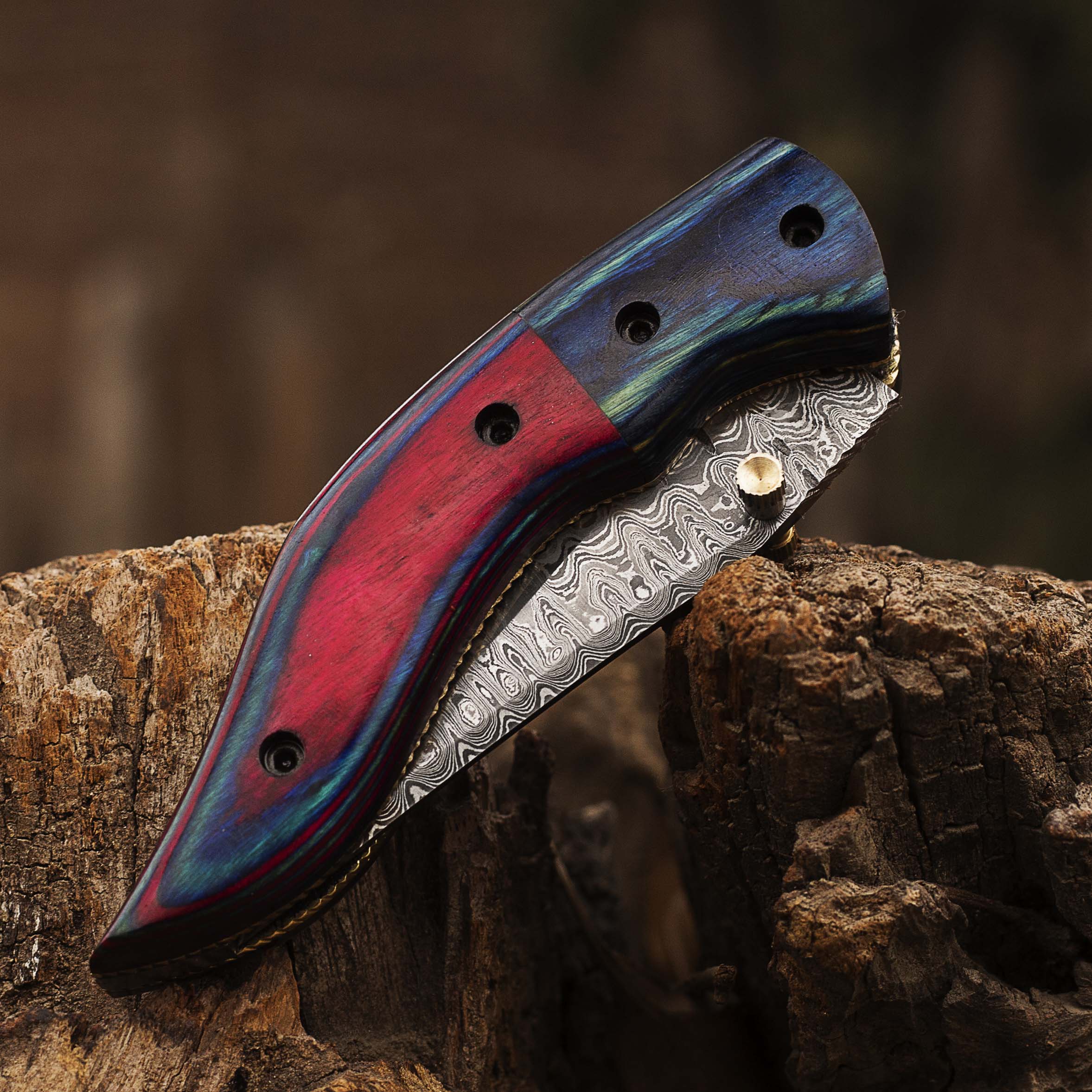 Damascus Steel Folding Knife, Handmade Damascus Pocket Knife, Groomsman Gift, Anniversary Wedding Gift, Birthday Gift, Personalized Gift USA