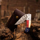 Handmade Damascus Pocket knife Texas Flag Handle Birthday Gift Folding knife Groomsmen Gift Personalized Men Gift For Men