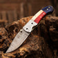 Handmade Damascus Pocket knife Texas Flag Handle Birthday Gift Folding knife Groomsmen Gift Personalized Men Gift For Men
