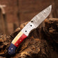 Handmade Damascus Pocket knife Texas Flag Handle Birthday Gift Folding knife Groomsmen Gift Personalized Men Gift For Men