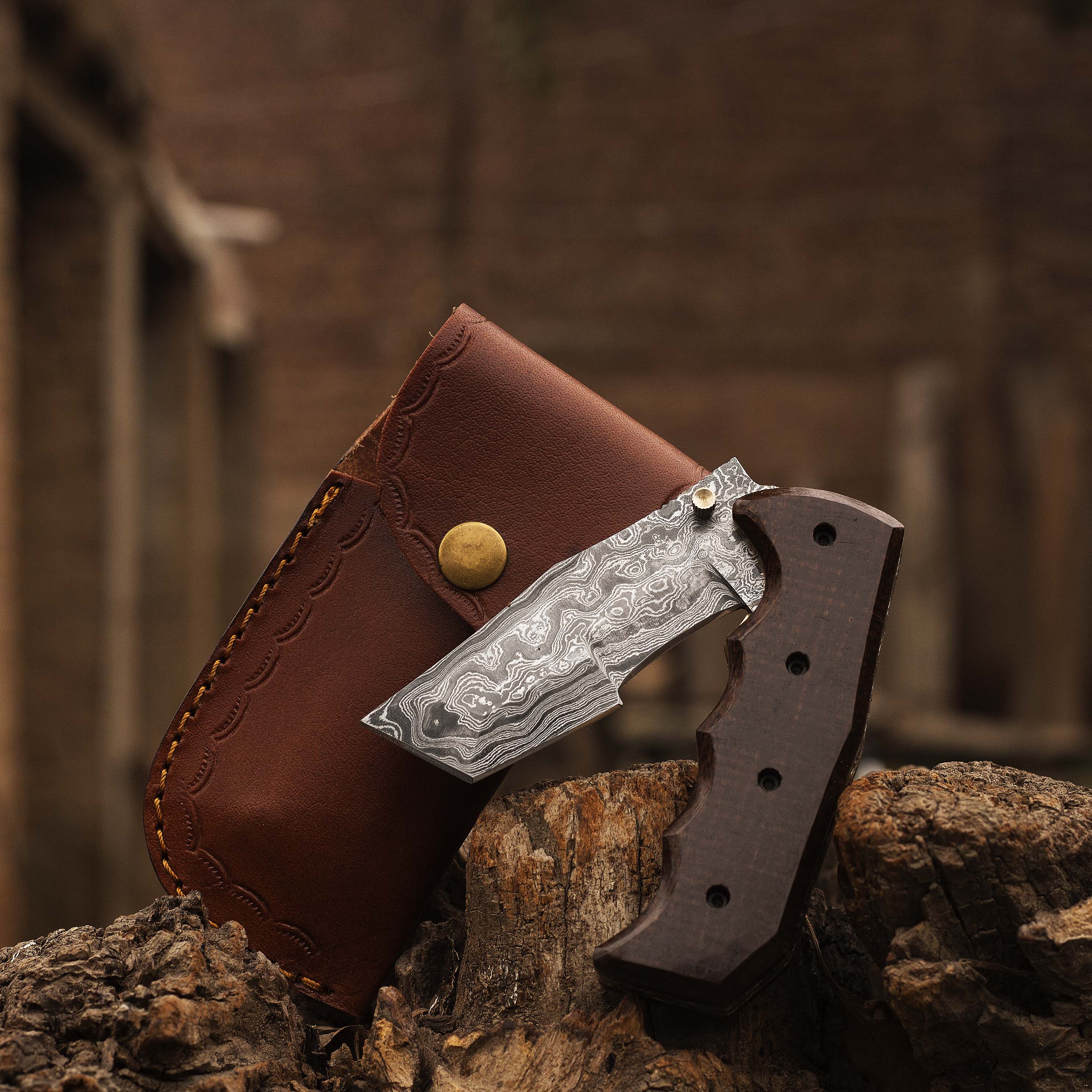 Damascus Steel Folding Knife, Handmade Damascus Pocket Knife, Everyday Carry Knife, Gift For Him, Gift For Her