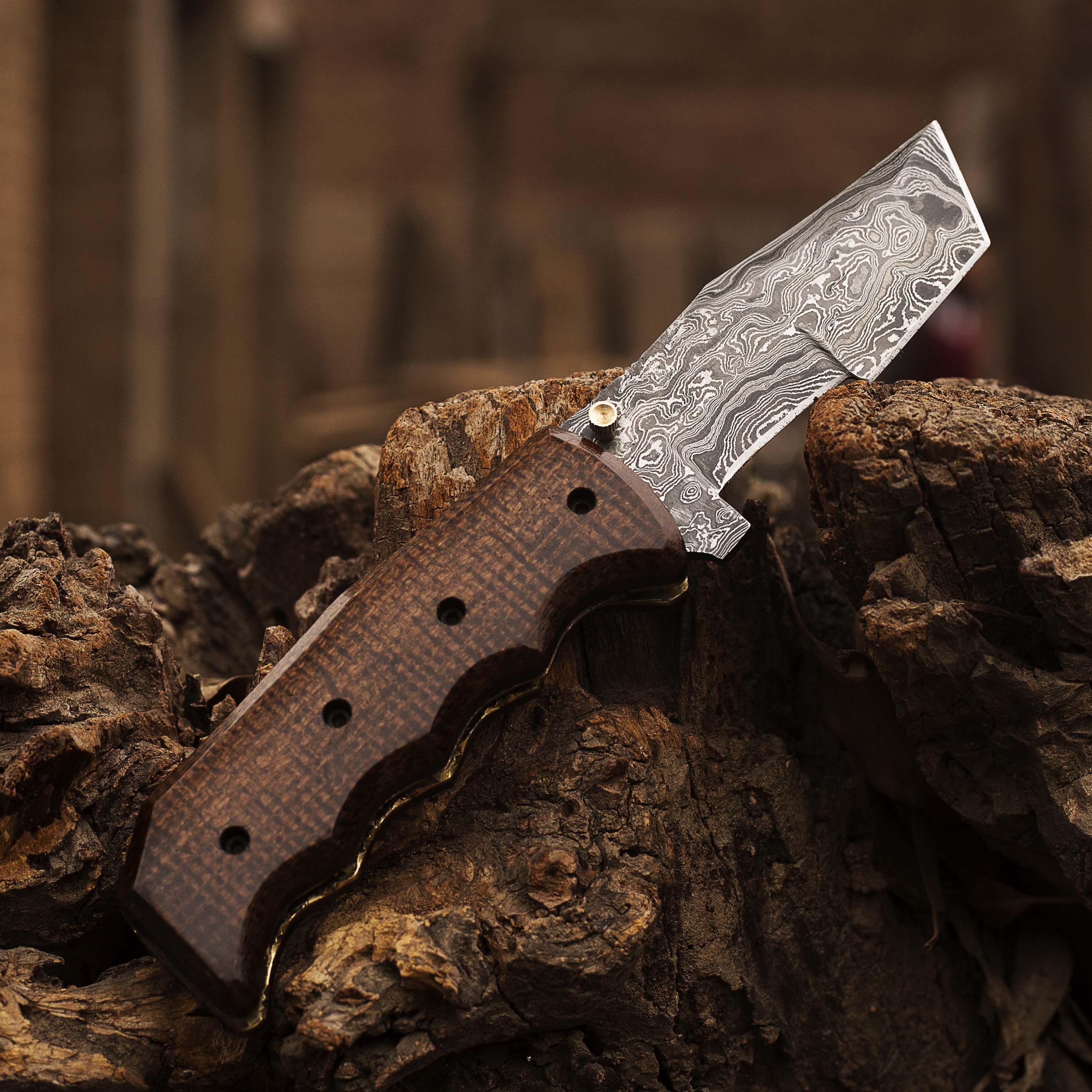 Damascus Steel Folding Knife, Handmade Damascus Pocket Knife, Everyday Carry Knife, Gift For Him, Gift For Her