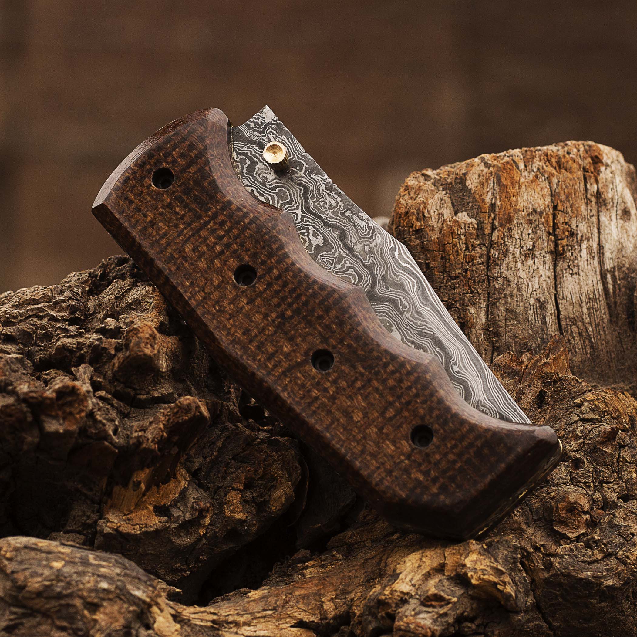 Damascus Steel Folding Knife, Handmade Damascus Pocket Knife, Everyday Carry Knife, Gift For Him, Gift For Her