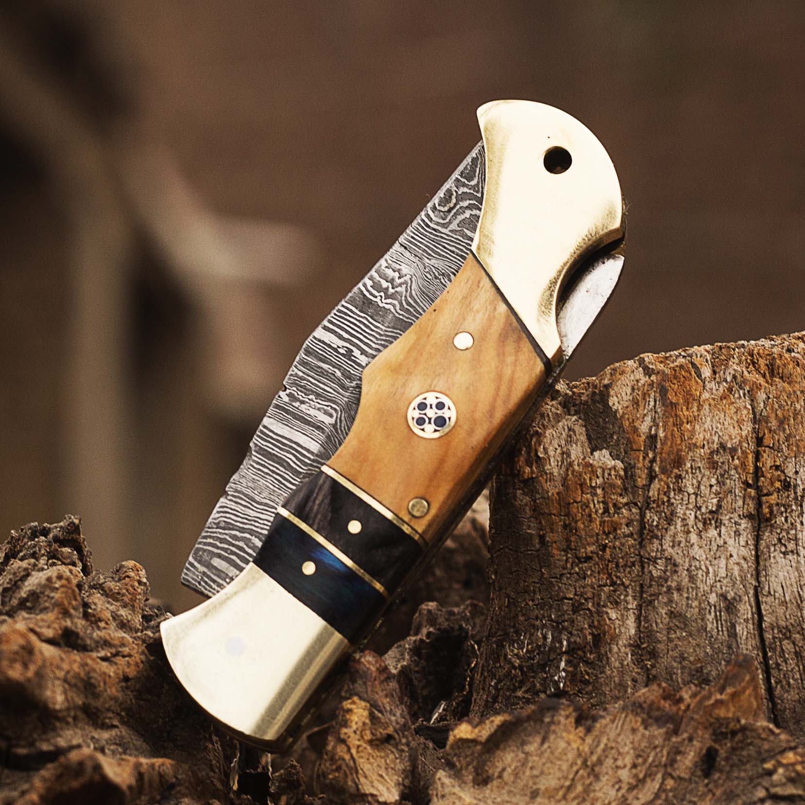 Damascus Steel Folding Knife, Handmade Damascus Pocket Knife, Groomsman Gift, Anniversary Wedding Gift, Birthday Gift, Personalized Gift USA