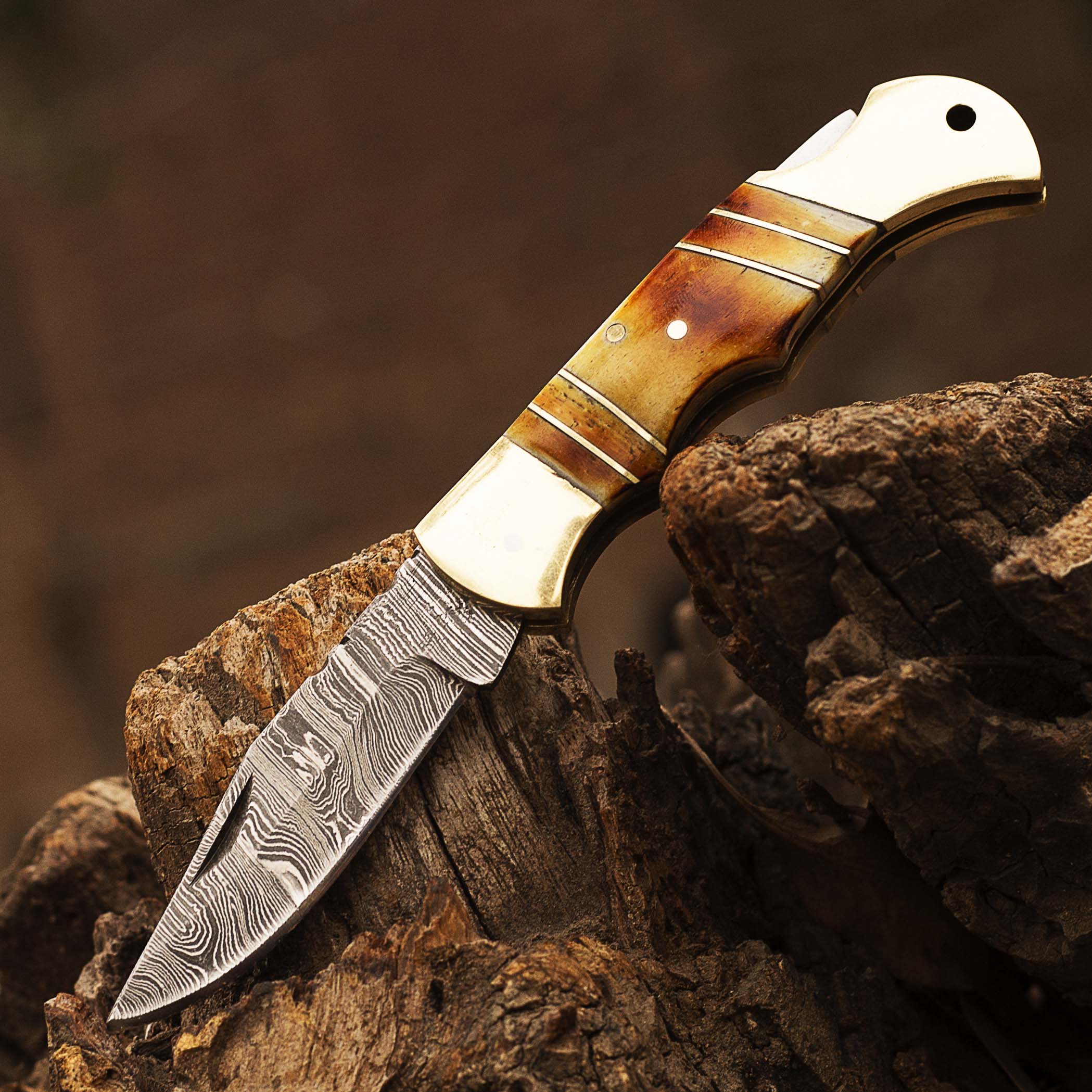 Damascus Pocket knife for Men, Groomsmen Damascus Folding Knife, Every Day Carry Knife , Damascus Knives, Gift For Him, Gift for Men USA