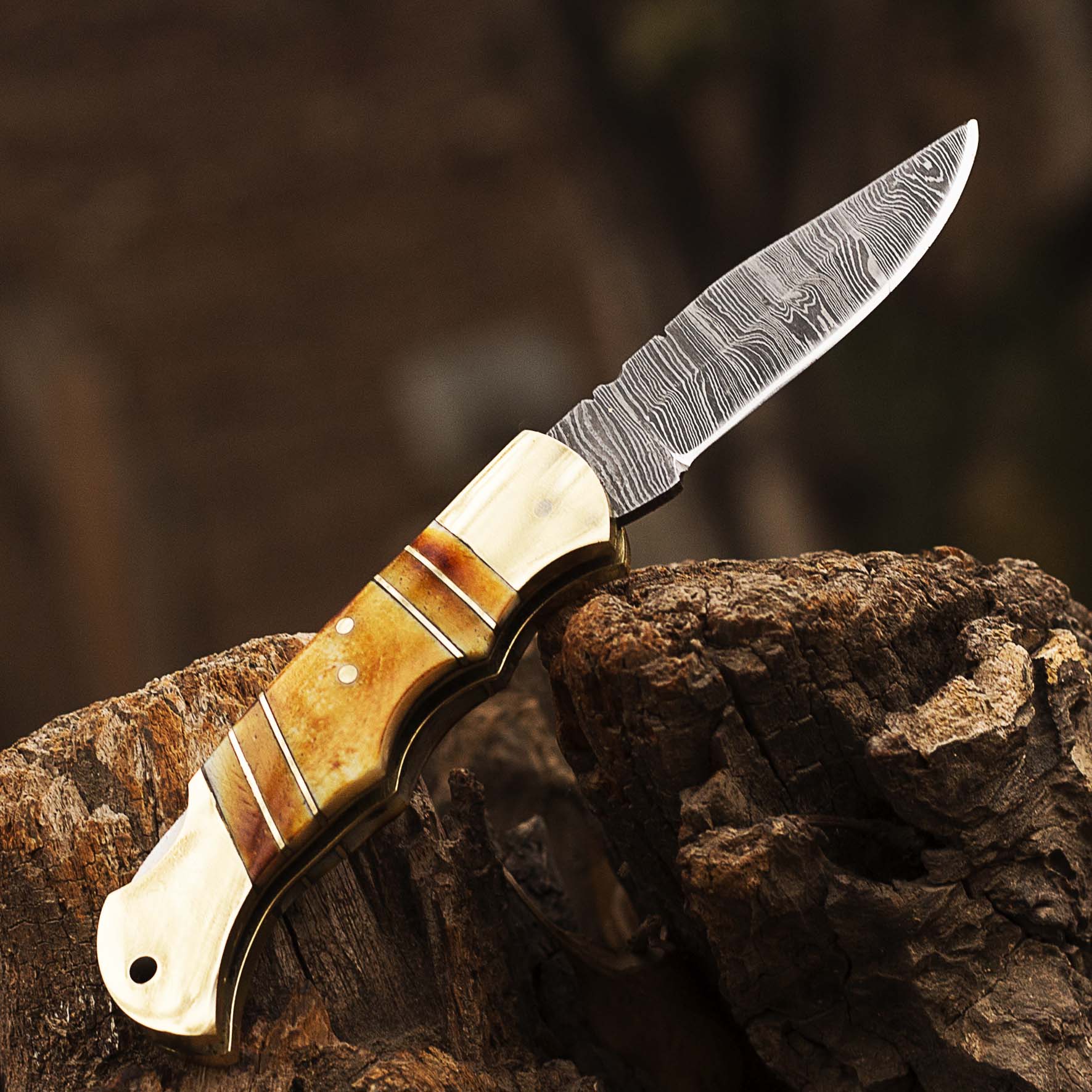 Damascus Pocket knife for Men, Groomsmen Damascus Folding Knife, Every Day Carry Knife , Damascus Knives, Gift For Him, Gift for Men USA