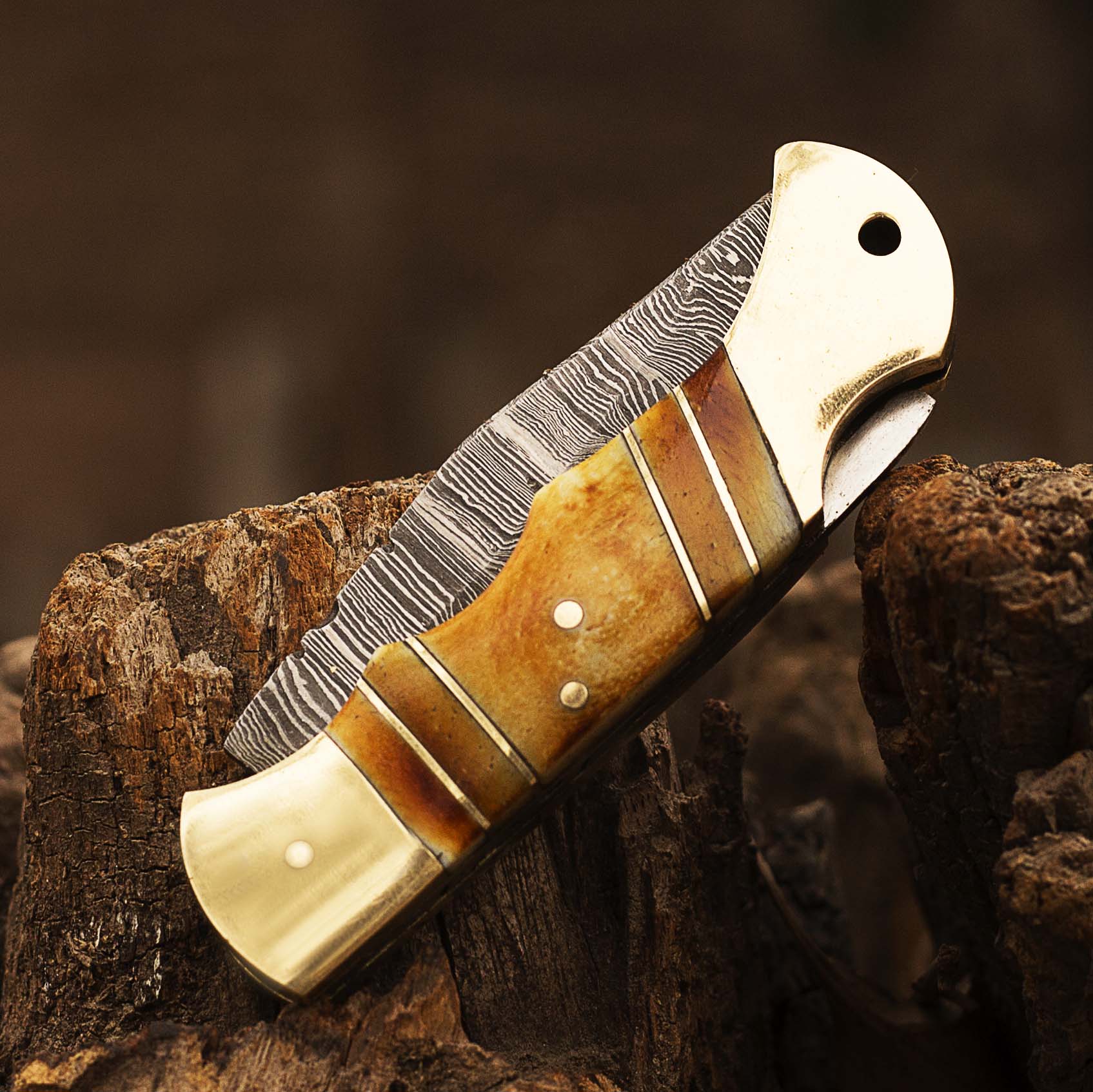 Damascus Pocket knife for Men, Groomsmen Damascus Folding Knife, Every Day Carry Knife , Damascus Knives, Gift For Him, Gift for Men USA