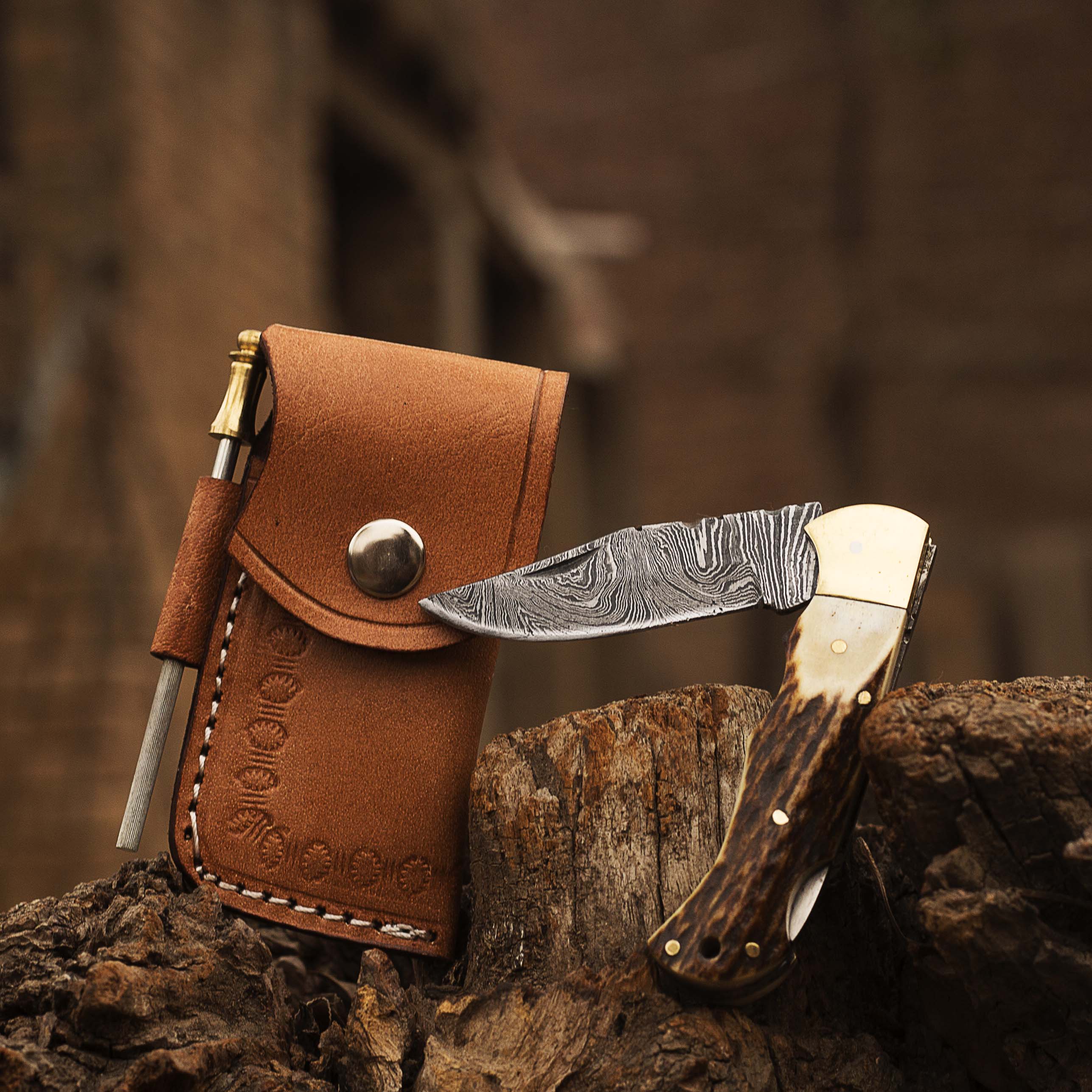 Damascus Pocket knife for Men, Groomsmen Damascus Folding Knife, Every Day Carry Knife , Damascus Knives, Gift For Him, Gift for Men USA