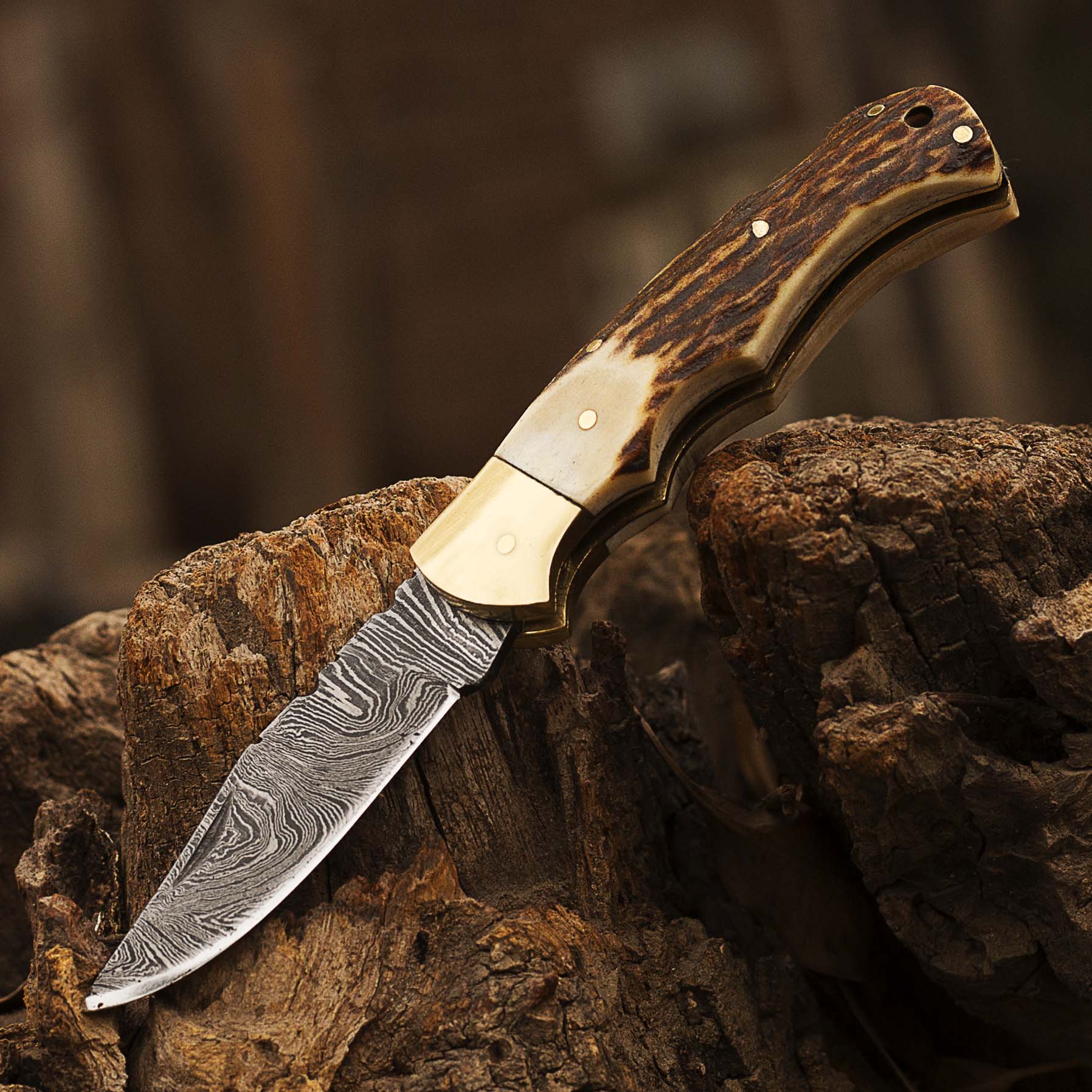 Damascus Pocket knife for Men, Groomsmen Damascus Folding Knife, Every Day Carry Knife , Damascus Knives, Gift For Him, Gift for Men USA