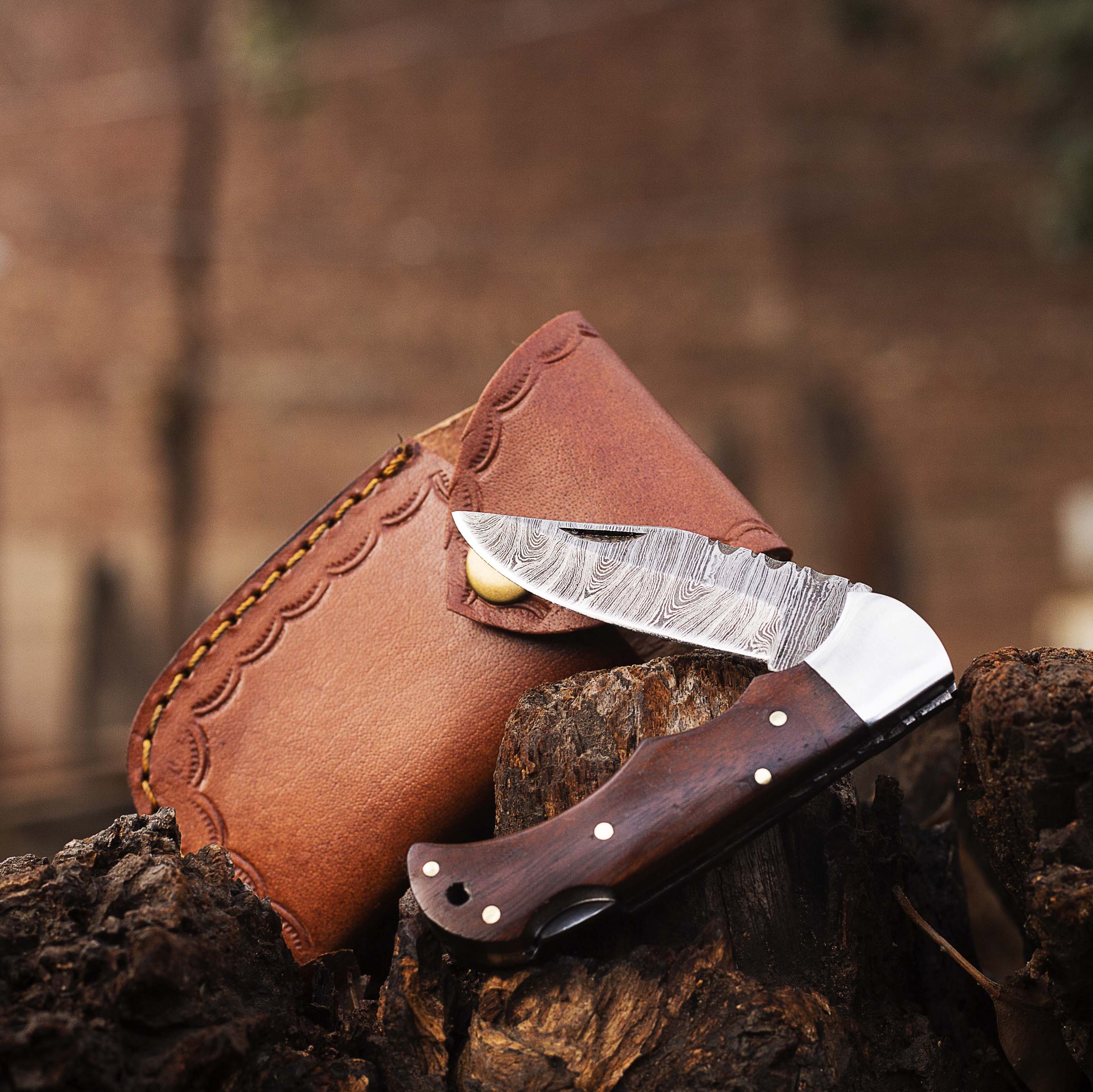 Damascus Pocket knife for Men, Groomsmen Damascus Folding Knife, Every Day Carry Knife , Damascus Knives, Gift For Him, Gift for Men USA