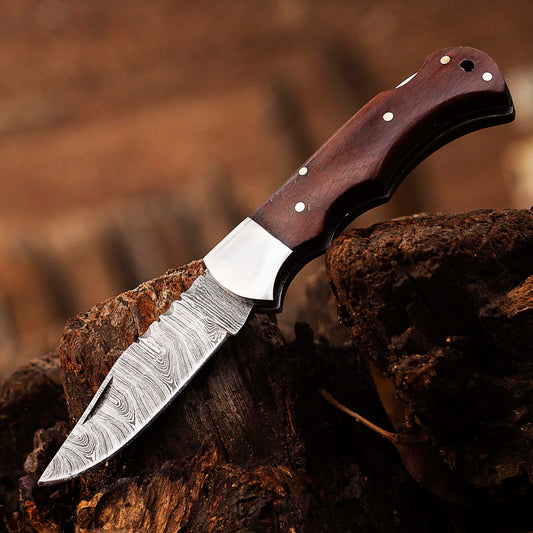 Damascus Pocket knife for Men, Groomsmen Damascus Folding Knife, Every Day Carry Knife , Damascus Knives, Gift For Him, Gift for Men USA