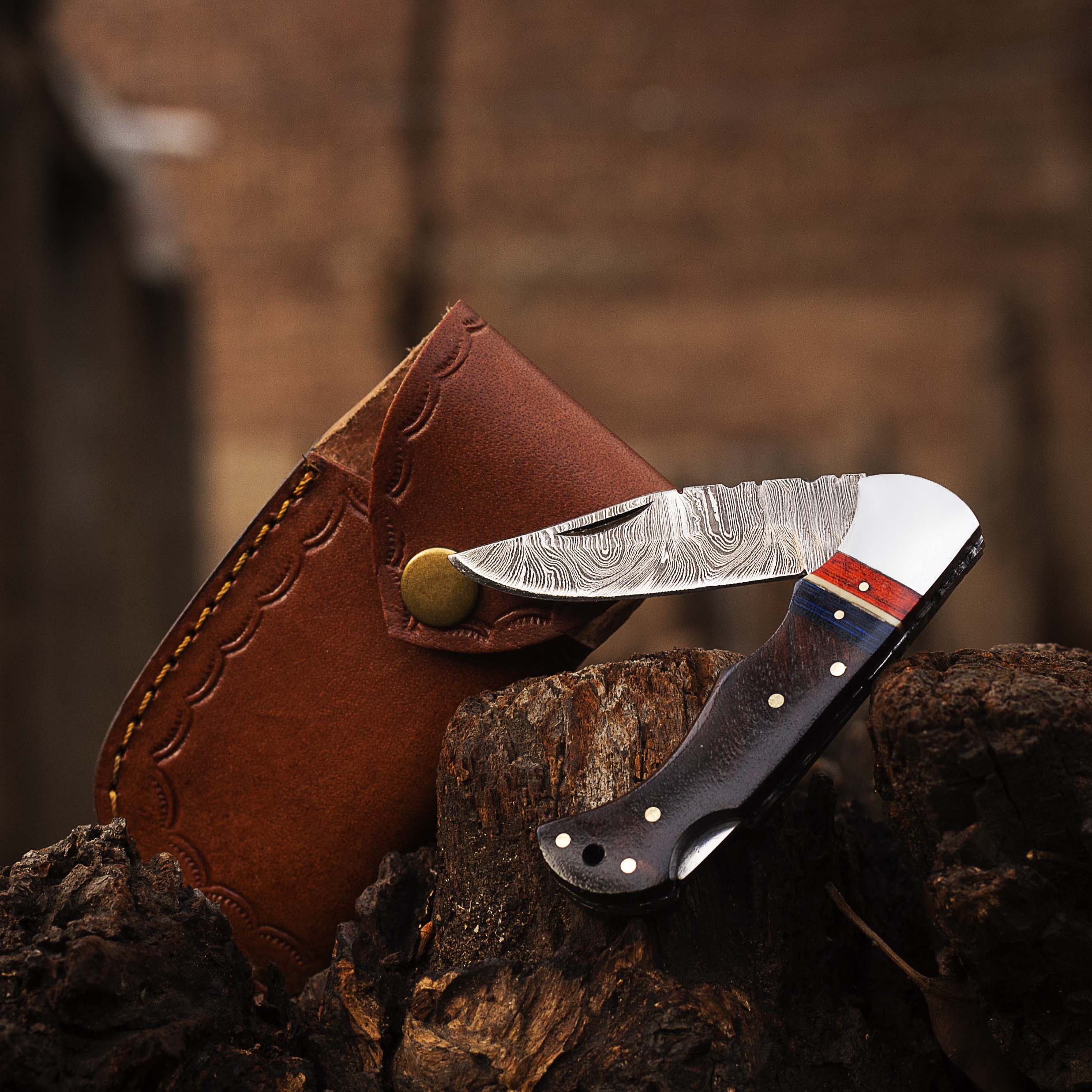 Damascus Pocket knife for Men, Groomsmen Damascus Folding Knife, Every Day Carry Knife , Damascus Knives, Gift For Him, Sexy Knife Gift