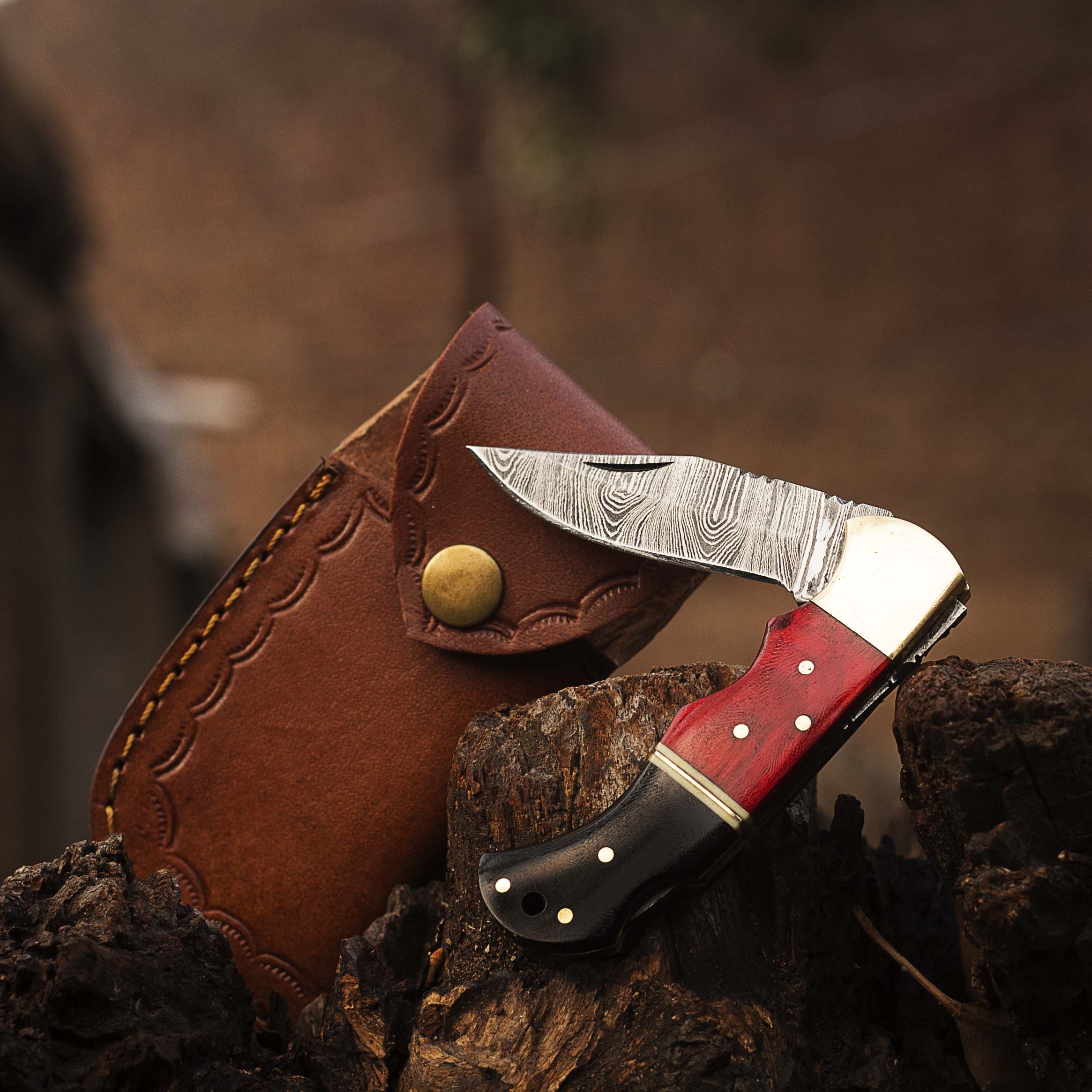 Damascus Pocket knife for Men, Groomsmen Damascus Folding Knife, Every Day Carry Knife , Damascus Knives, Gift For Him, Gift for Men USA