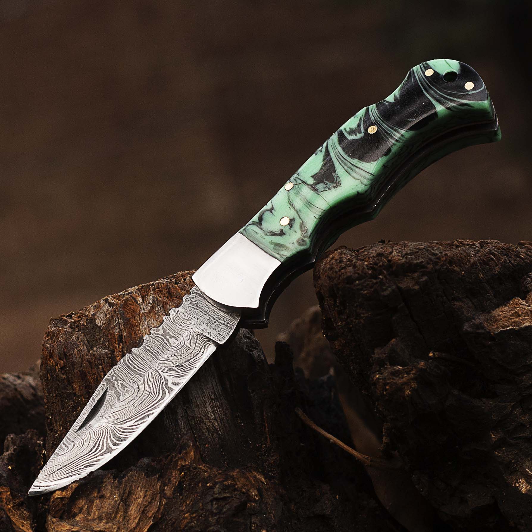 Personalized Handmade Damascus Pocket Clip Folding Knife 6.5", Camping Hiking Damascus Pocket Knife, Gift for Groomsmen, Gift for Men, USA