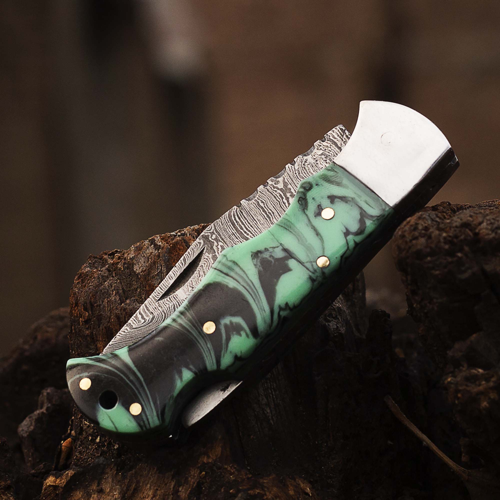 Personalized Handmade Damascus Pocket Clip Folding Knife 6.5", Camping Hiking Damascus Pocket Knife, Gift for Groomsmen, Gift for Men, USA