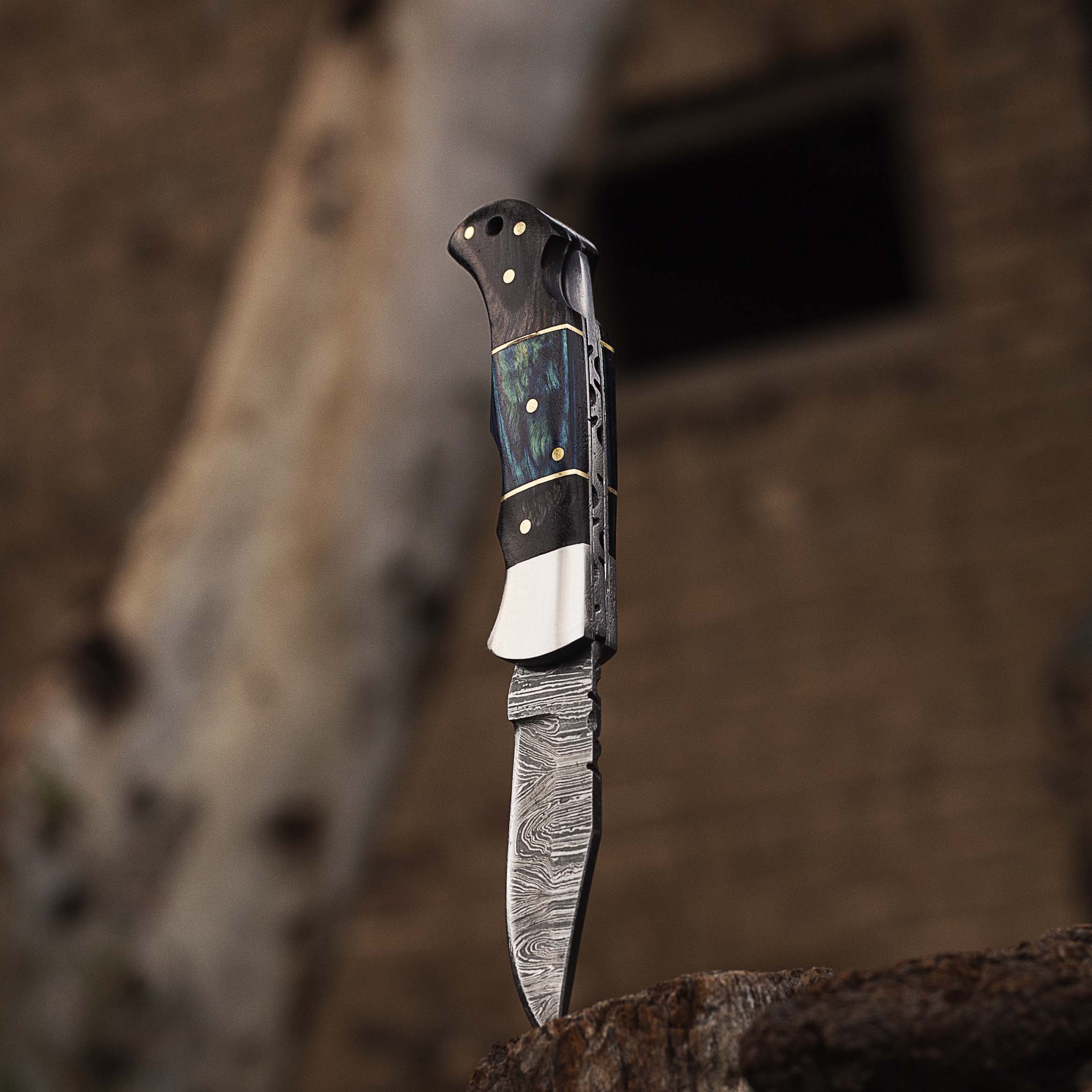 Personalized Damascus Pocket Folding Knife 6.5", Camping Hiking Damascus Pocket Knife, Groomsmen Gift, Gift for Husband, Gift for Him