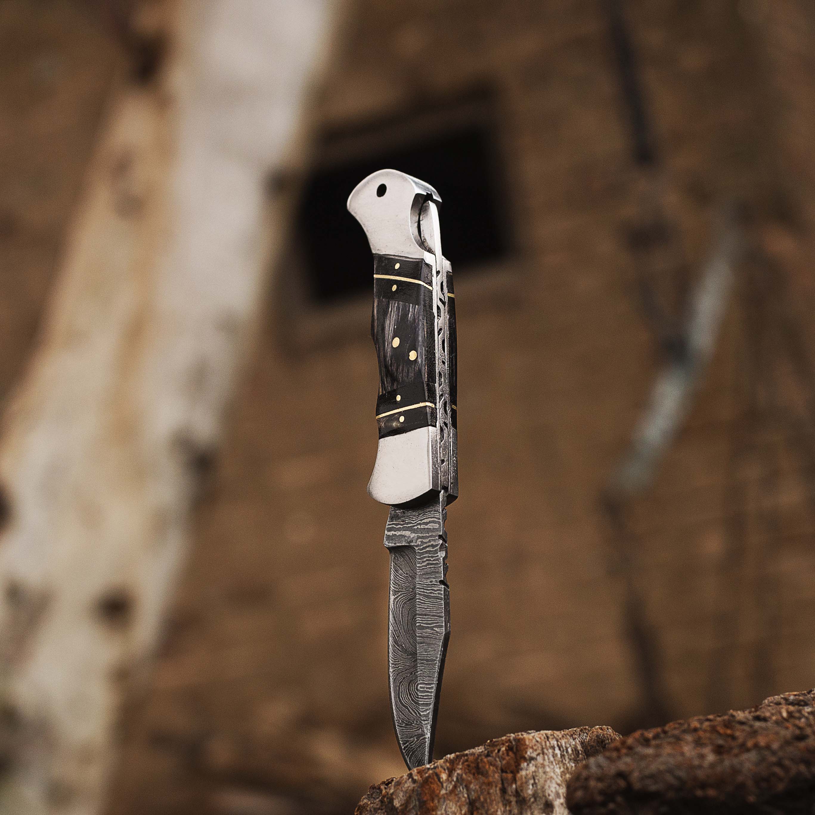 Personalized Damascus Pocket Folding Knife 6.5", Camping Hiking Damascus Pocket Knife, Groomsmen Gift, Gift for Husband, Gift for Him