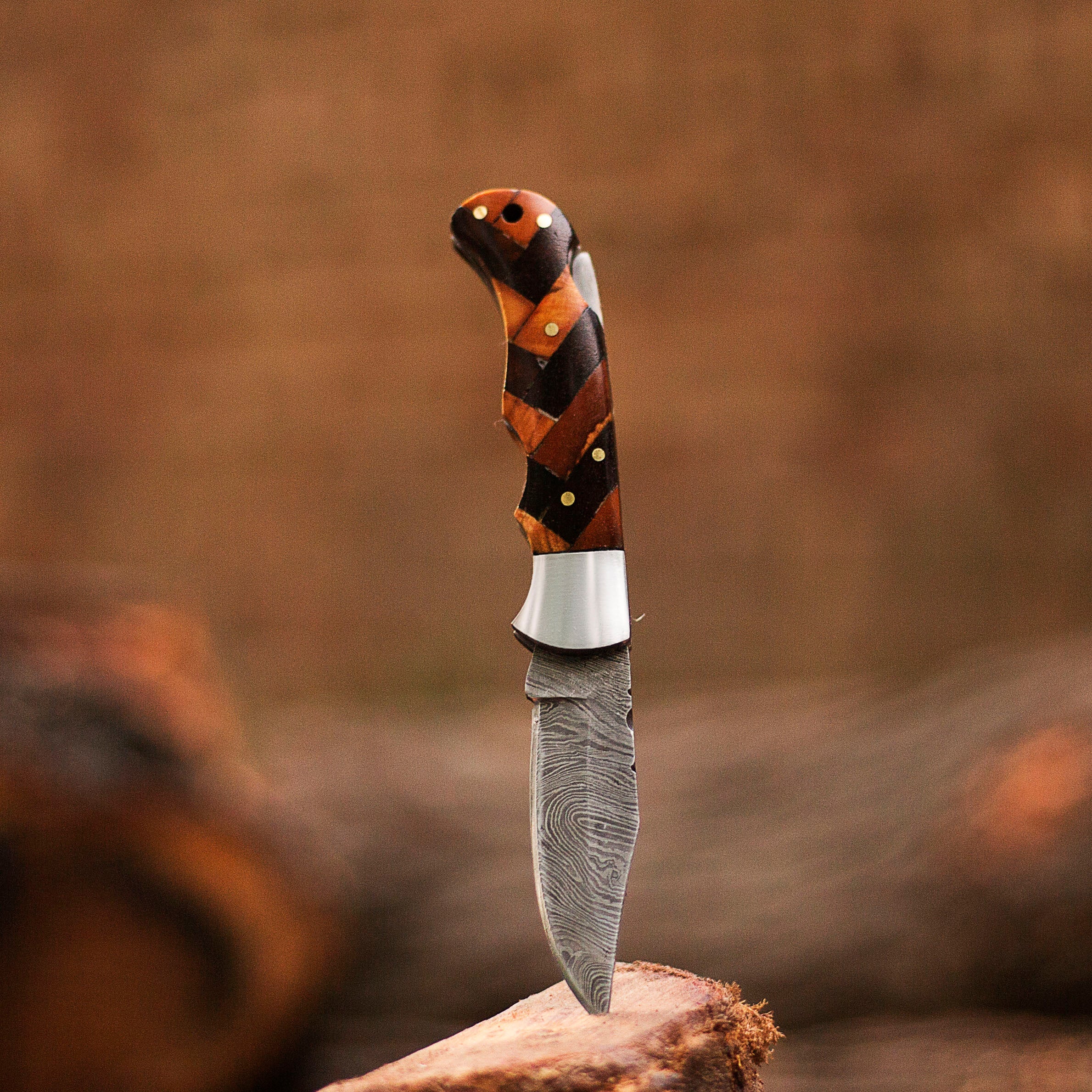 Personalized Damascus Pocket Folding Knife 6.5", Camping Hiking Damascus Pocket Knife, Groomsmen Gift, Gift for Husband, Gift for Him