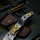 Handmade Damascus pocket knife Beautiful Resin handle birthday gift folding knife groomsman gift anniversary wedding father's day gift for lover