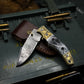 Handmade Damascus pocket knife Beautiful Resin handle birthday gift folding knife groomsman gift anniversary wedding father's day gift for lover