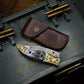 Handmade Damascus pocket knife Beautiful Resin handle birthday gift folding knife groomsman gift anniversary wedding father's day gift for lover