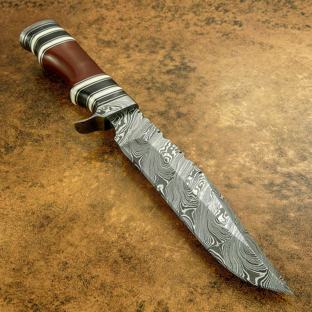 15" Handmade Bowie Knife, Damascus Steel Bowie Knife, Damascus Steel Hunting knife, birthday gift, gift for him, wedding gift, anniversary gift, Thanksgiving gift, valentine Gift