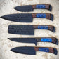 Custom Handmade Chef Knives Set / Kitchen Knives Set / 5Pcs Chef Set / Black Coated Blades Chef Knives Set / BBQ Knives Set / Best gift item / Mother Day Gift / Professional Chef For Gift