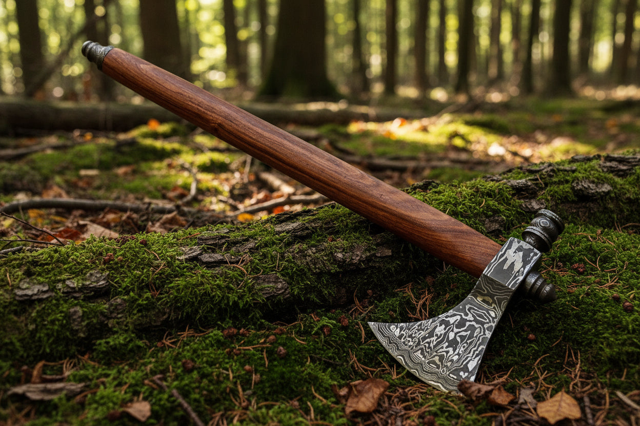 Handmade Damascus Steel Tomahawk / Axe with Rose Wood Handle