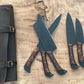 Custom Handmade Chef Knives Set / Kitchen Knives Set / 5Pcs Chef Set / Black Coated Blades Chef Knives Set / BBQ Knives Set / Best gift item / Mother Day Gift / Professional Chef For Gift