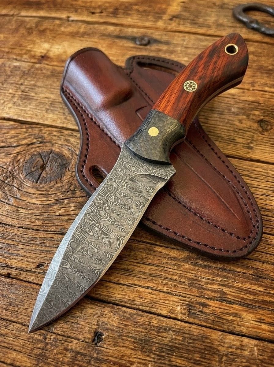 2Pcs Custom Order Damascus knife, Damascus Steel Blade ,Hunting knife , Damascus Skinner knife, Damascus steel knife, Camping knife Father Day Gift, Birthday Gift, Wedding Gift, Gift for Husband, Gift for him/her