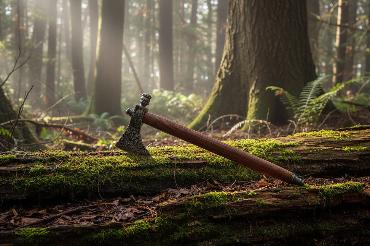 Handmade Damascus Steel Tomahawk / Axe with Rose Wood Handle