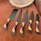 Custom Handmade Chef Knives Set / Kitchen Knives Set / 5Pcs Chef Set / Black Coated Blades Chef Knives Set / BBQ Knives Set / Best gift item / Mother Day Gift / Professional Chef For Gift