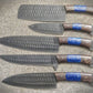 Custom Handmade Chef Knives Set / Kitchen Knives Set / 5Pcs Chef Set / Black Coated Blades Chef Knives Set / BBQ Knives Set / Best gift item / Mother Day Gift / Professional Chef For Gift
