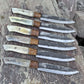 Steak Knives set 6 Pcs Custom Steak Knives BBQ Grilling knives Birthday Gifts Anniversary Gifts Thanksgiving Gifts Valentines Day Gifts